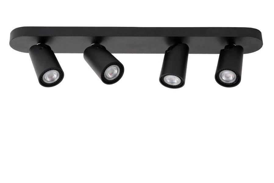 Lucide XYRUS - Plafondspot - LED Dim to warm - GU10 - 4x5W 2200K/3000K - Zwart - uit